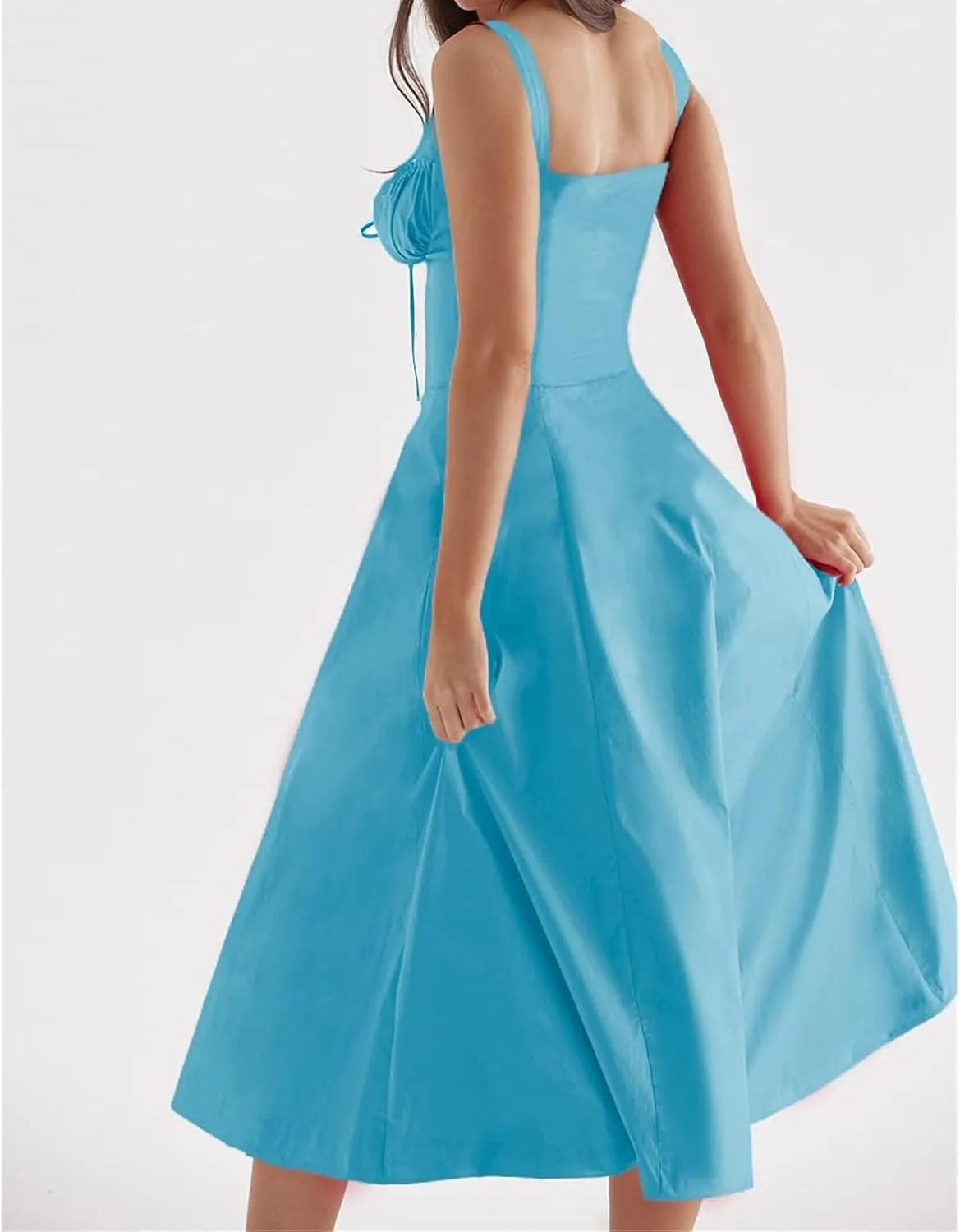 Womens Floral Corset Dress Sleeveless Formal Cocktail Dresses Boho Flowy Slit Going Out A Line Swing Sundress