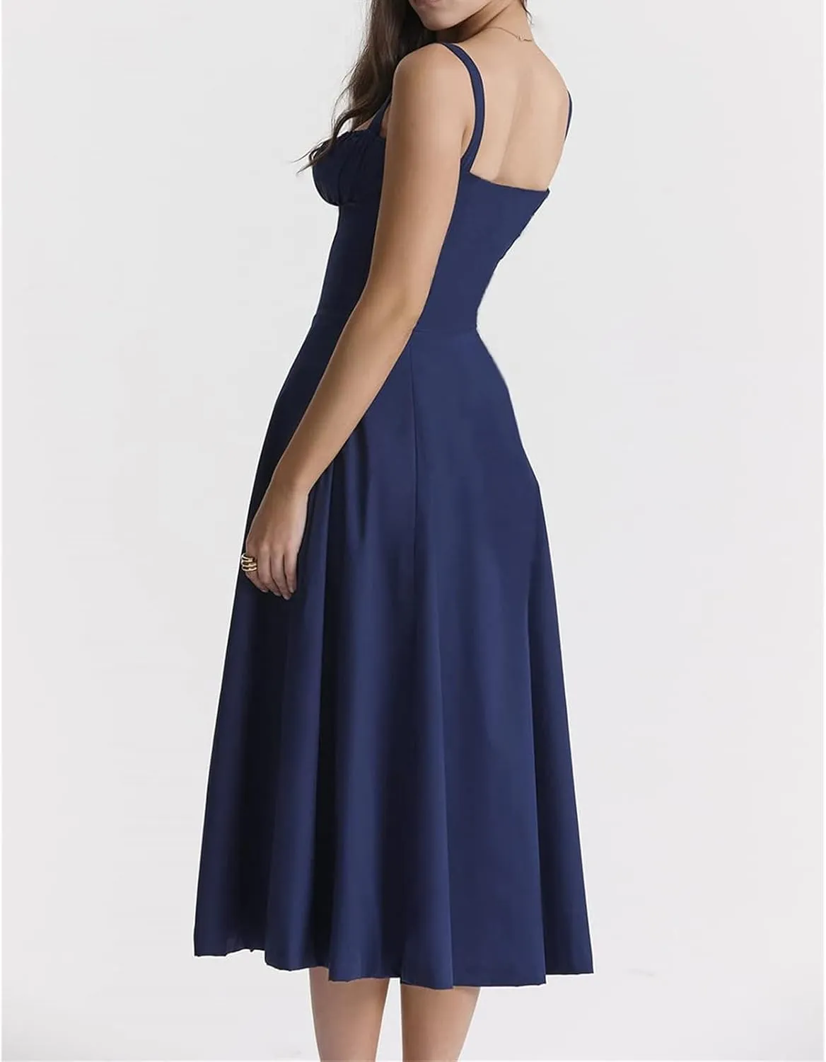 Womens Floral Corset Dress Sleeveless Formal Cocktail Dresses Boho Flowy Slit Going Out A Line Swing Sundress