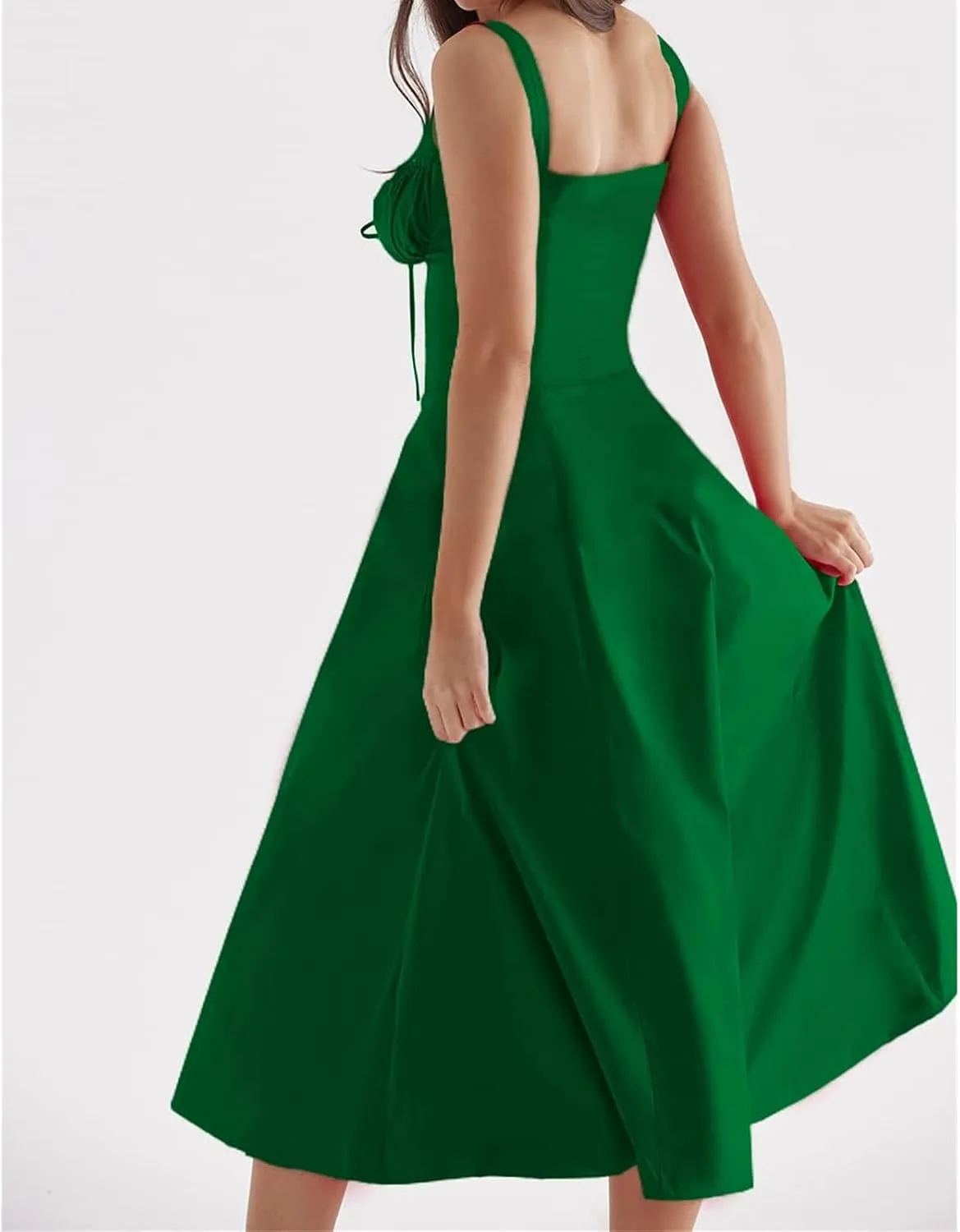 Womens Floral Corset Dress Sleeveless Formal Cocktail Dresses Boho Flowy Slit Going Out A Line Swing Sundress