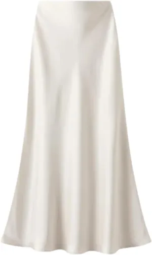Women's High-Waisted Slim Fishtail Satin Skirt - Elastic Waist Mid-Length Swing for Summer Office Wear