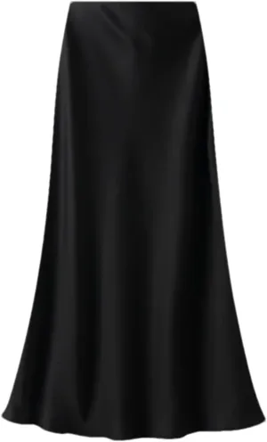 Women's High-Waisted Slim Fishtail Satin Skirt - Elastic Waist Mid-Length Swing for Summer Office Wear