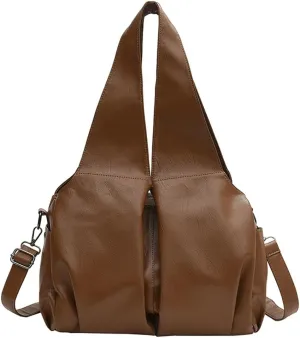 Womens Large Tote Bag Retro Soft PU Leather Handbags Fashion Shoulder Crossbody Bags Top Handle Purse Work Satchel