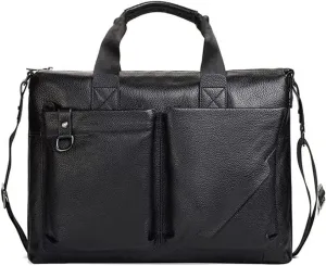 Womens Leather Laptop Tote Office Shoulder Handbag Vintage Briefcase Computer Work Purse Brown
