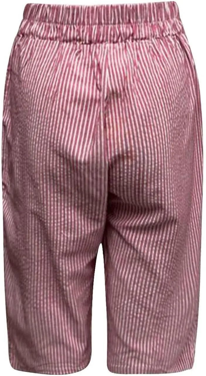 Women's Linen Pants Summer Casual Straight Wide Leg Palazzo Pants Ladies Lounge Trouser Lightweight Beach with Pocket