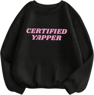 Women's Oversized Graphic Sweatshirt Drop Shoulder Long Sleeve Crewneck Pullover Tops