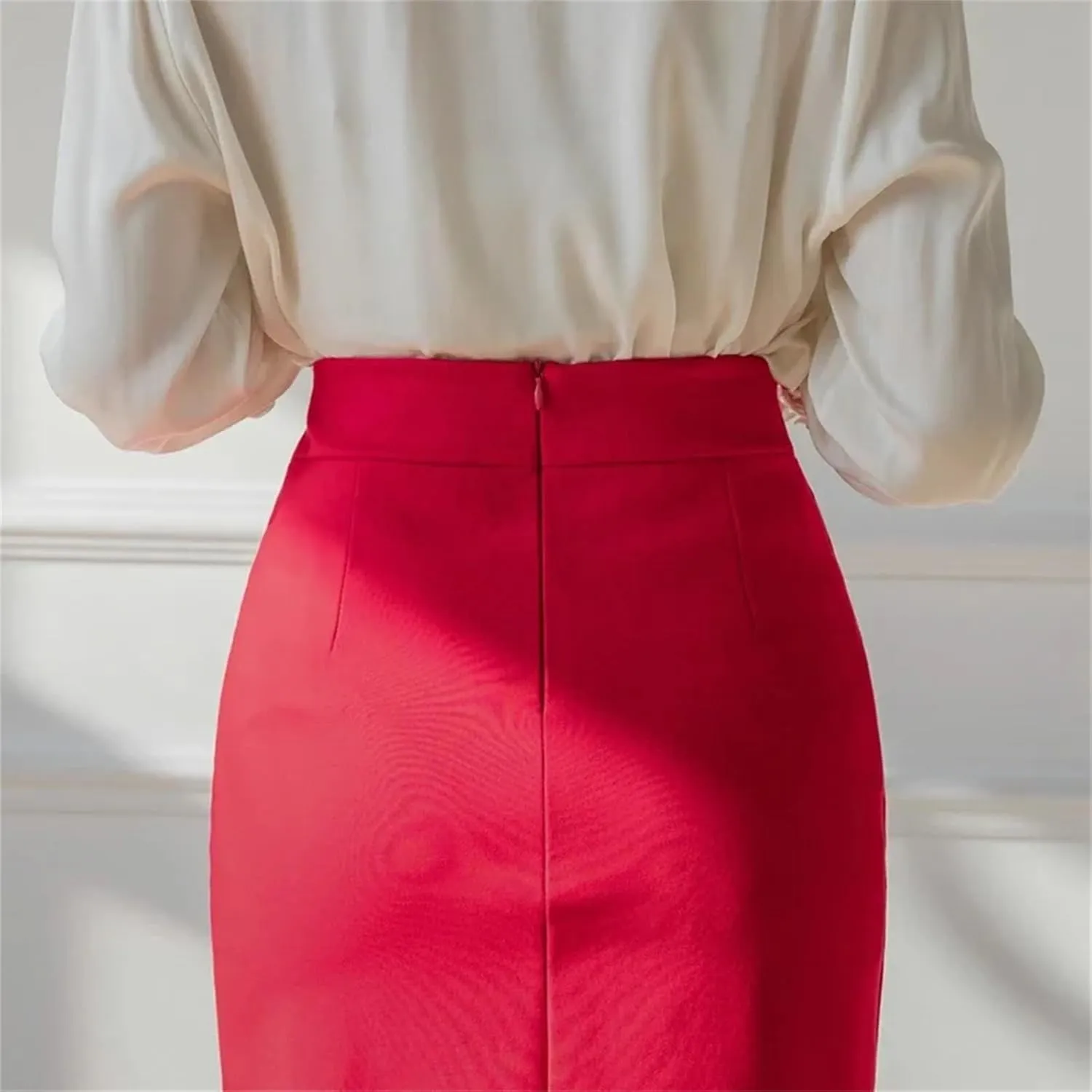 Women's Oversized High Waist Bodycon Pencil Skirt  Slim Elegant Office Wear Fashion Skirt with Slit