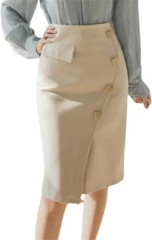 Women's Oversized High Waist Bodycon Pencil Skirt  Slim Elegant Office Wear Fashion Skirt with Slit