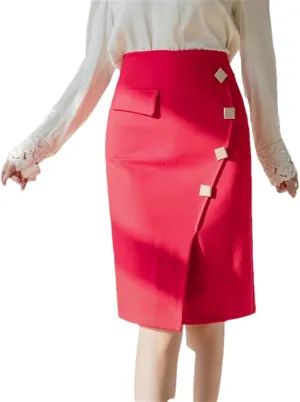 Women's Oversized High Waist Bodycon Pencil Skirt  Slim Elegant Office Wear Fashion Skirt with Slit