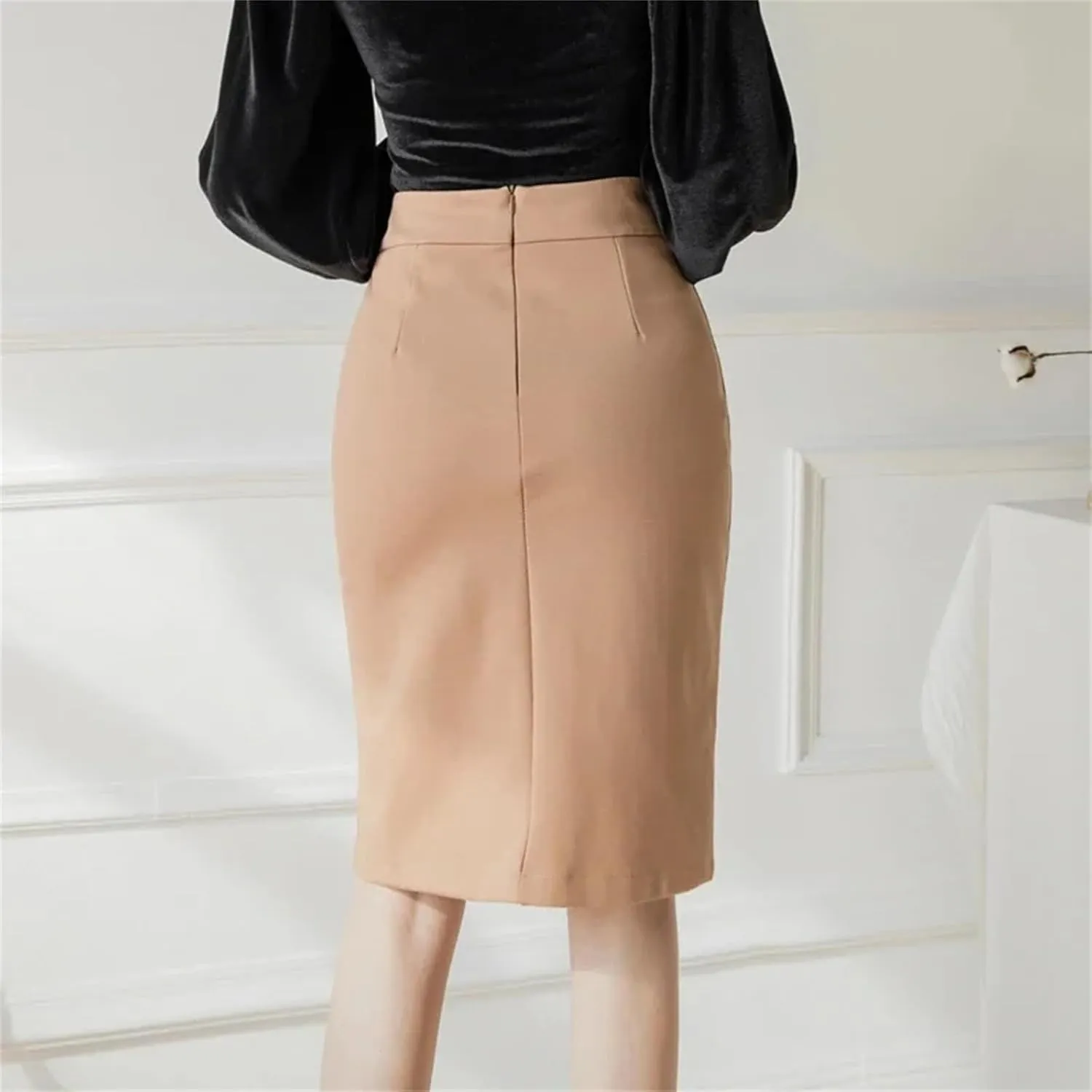 Women's Oversized High Waist Bodycon Pencil Skirt  Slim Elegant Office Wear Fashion Skirt with Slit