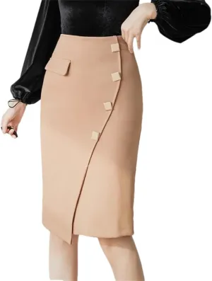 Women's Oversized High Waist Bodycon Pencil Skirt  Slim Elegant Office Wear Fashion Skirt with Slit