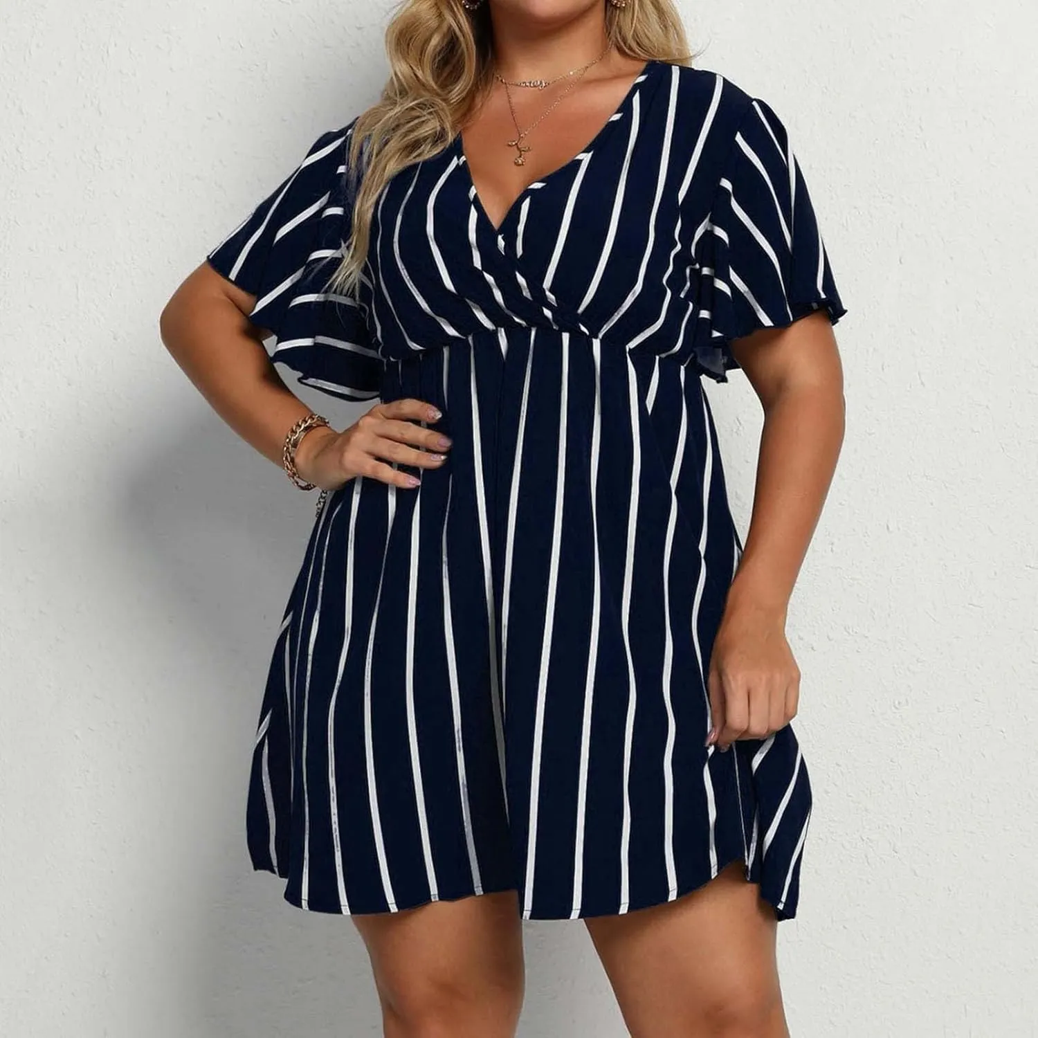 Womens Puff Short Sleeve Mini Dress Square Neck High Waist Ruffle Hem Flowy Party A Line Knee Length Bohemian Dresses