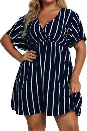 Womens Puff Short Sleeve Mini Dress Square Neck High Waist Ruffle Hem Flowy Party A Line Knee Length Bohemian Dresses