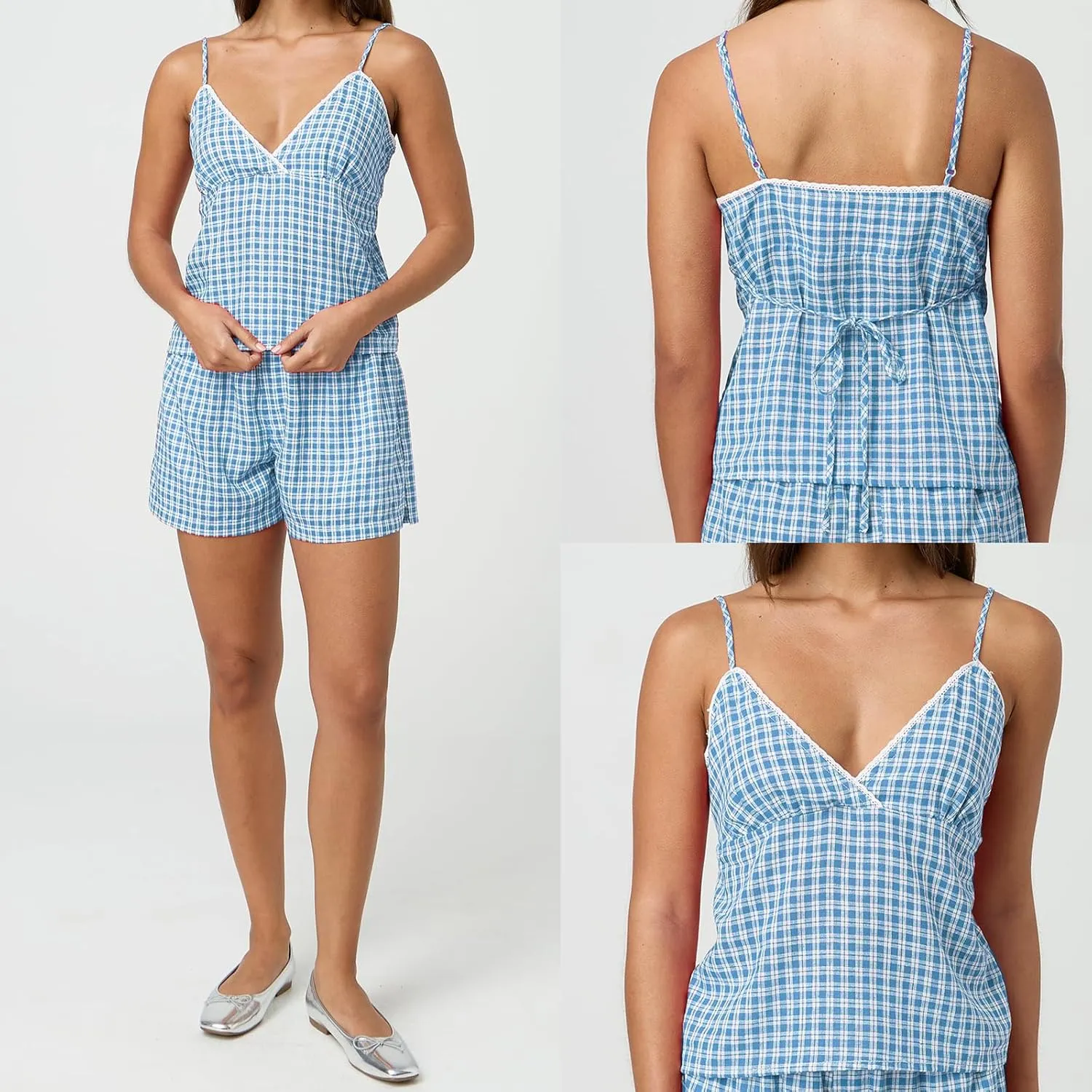 Womens Sexy Cami Stretchy Spaghetti Strap Camisole Tank Top Y2k Going Out Slim Corset Sleeveless Shirt Crop Tops