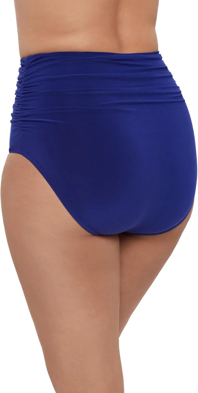 Women's Shirred High Waist Control Swim Brief