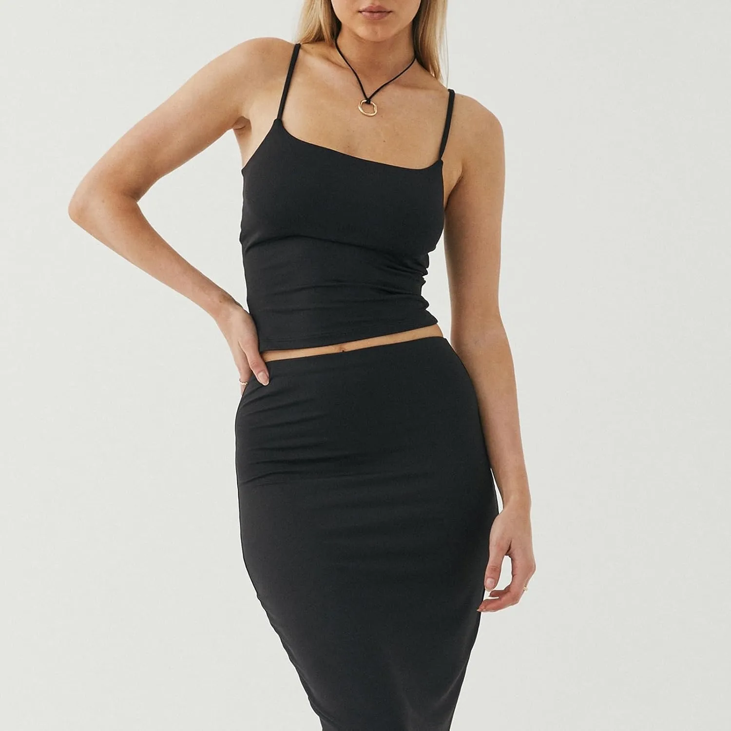 Women's Spaghetti Strap Tank Tops Sexy Sleeveless Backless Crop Camisole Summer Y2k Low Cut Solid Color Cami Vest
