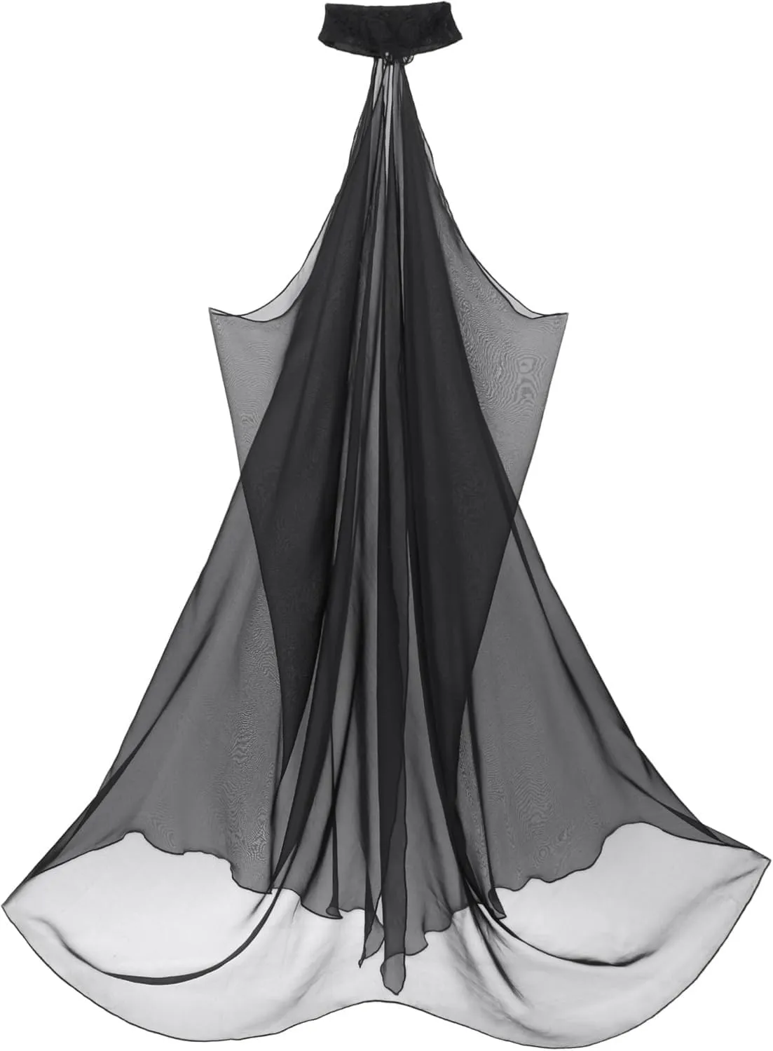 Womens Steampunk Gothic Chiffon Shawls Cape Halloween Villain Witch Cosplay Cape Cloak