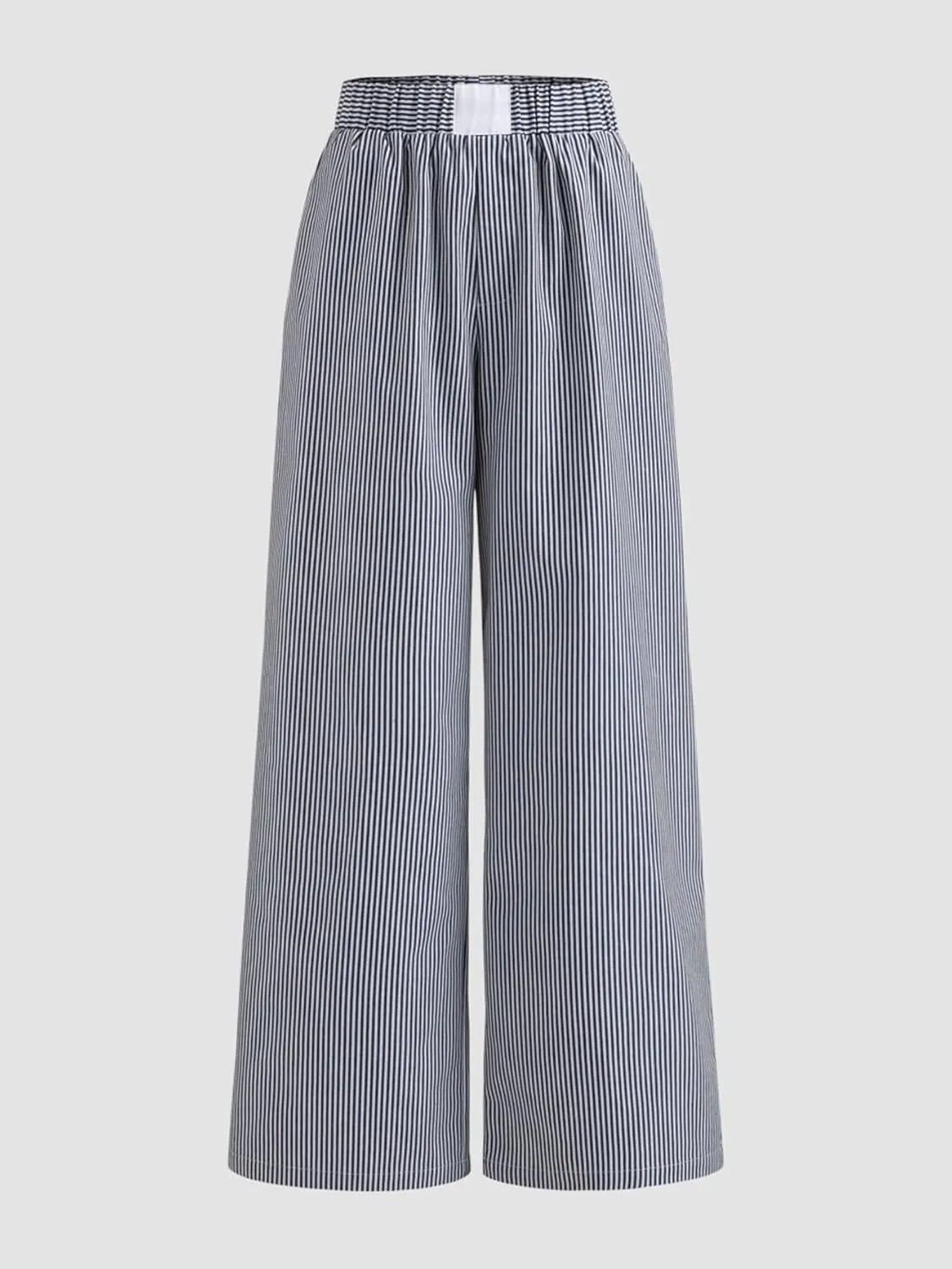 Women's Striped Straight Wide Leg Trousers Print Letter High Waist Y2K Fashion Pants