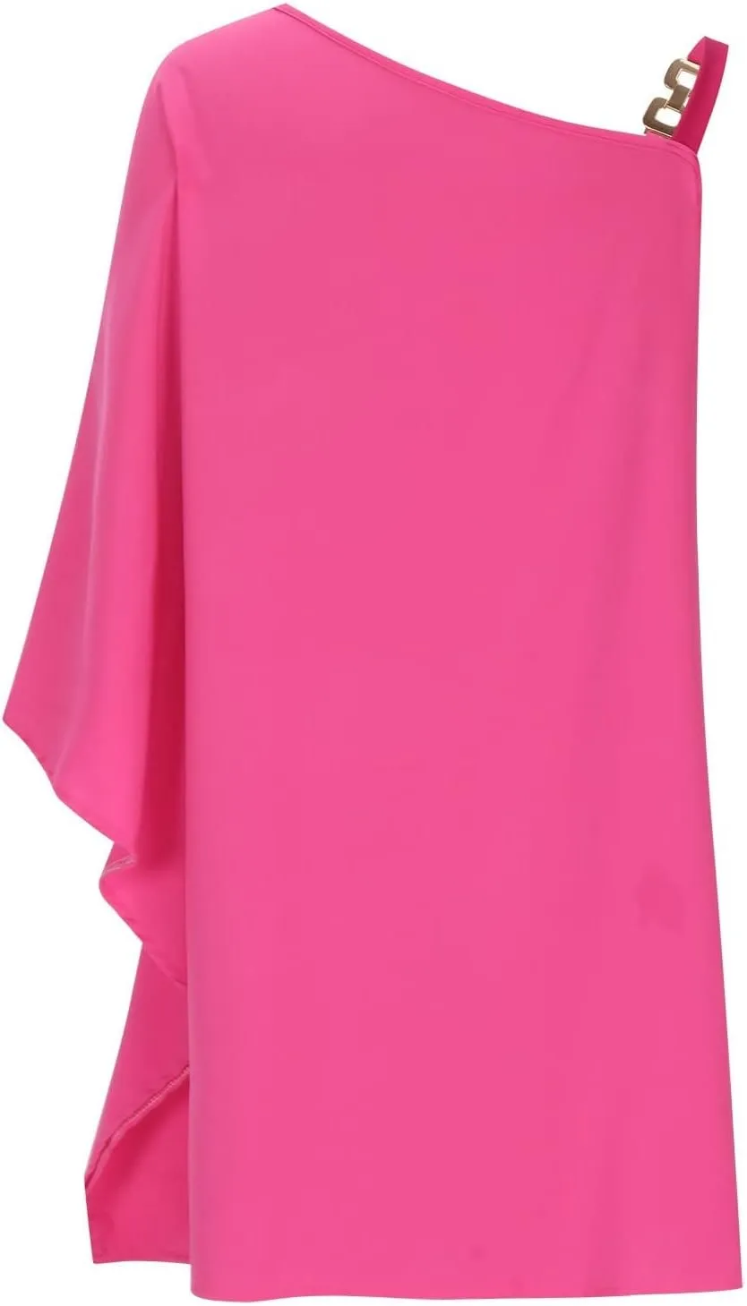 Women's Summer Club Party Cocktail Dresses Casual One Shoulder Batwing Sleeve Elegant Club Vacation Tunic Dress