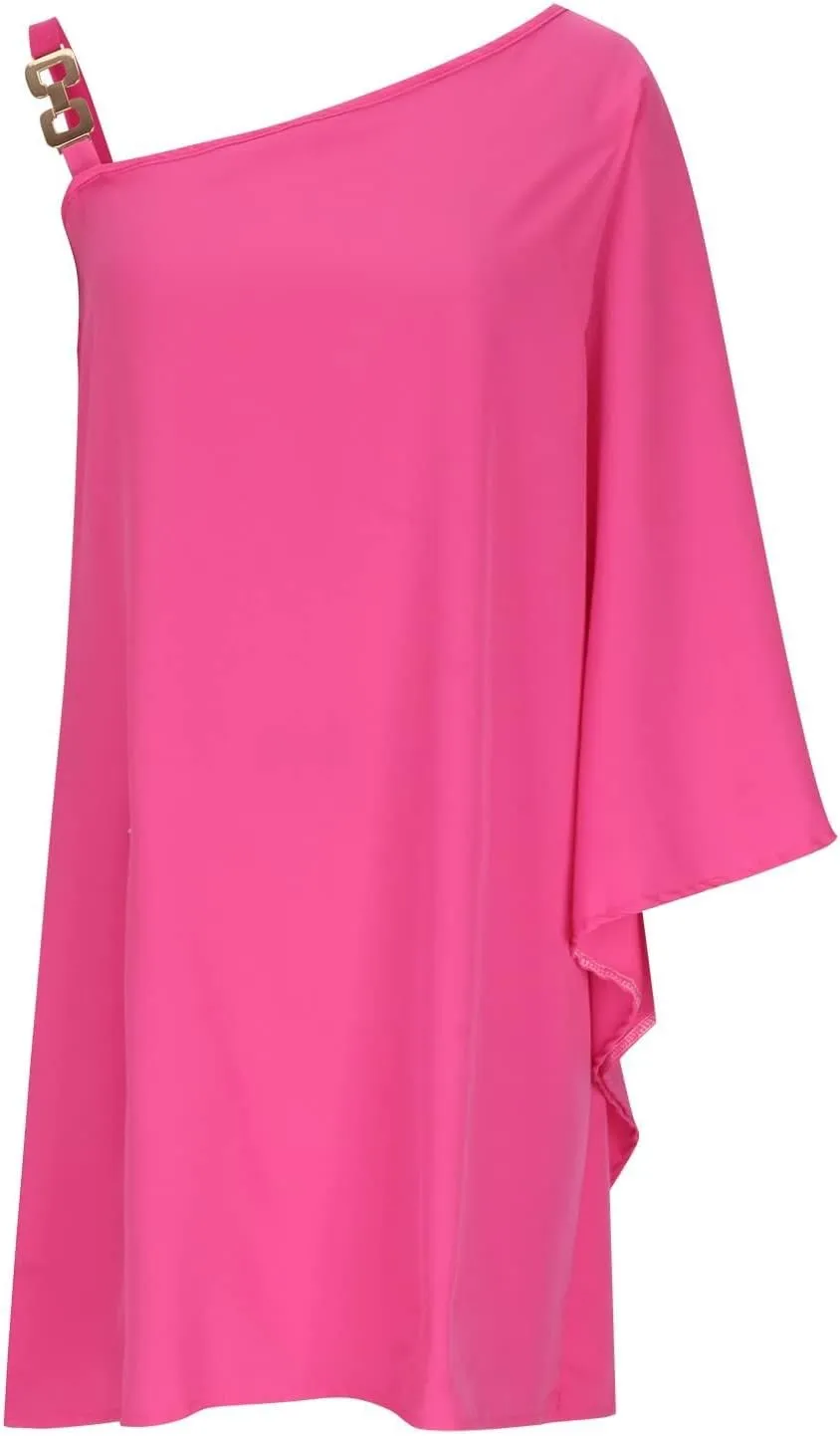 Women's Summer Club Party Cocktail Dresses Casual One Shoulder Batwing Sleeve Elegant Club Vacation Tunic Dress