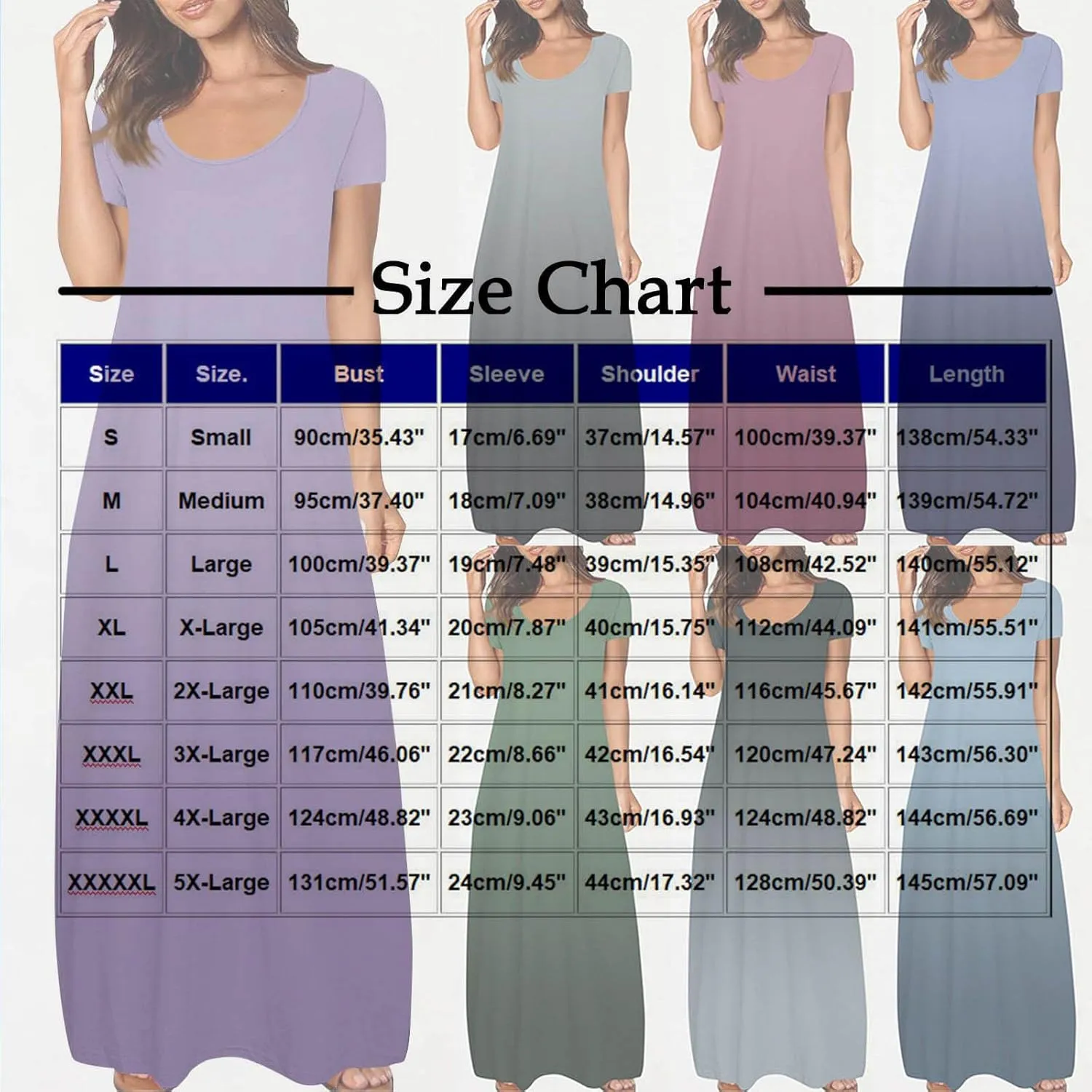 Women's Summer Short Sleeve Dress Gradient Color Scoop Neck Casual Beach Maxi Dresses Loose Fit Tunic Sundresses