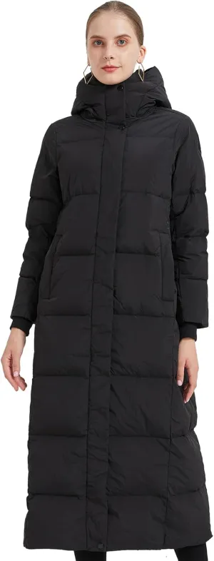 Womens Thick Long Down Jacket Ultra Warm Hooded Winter Coat with Full-Length Coverage