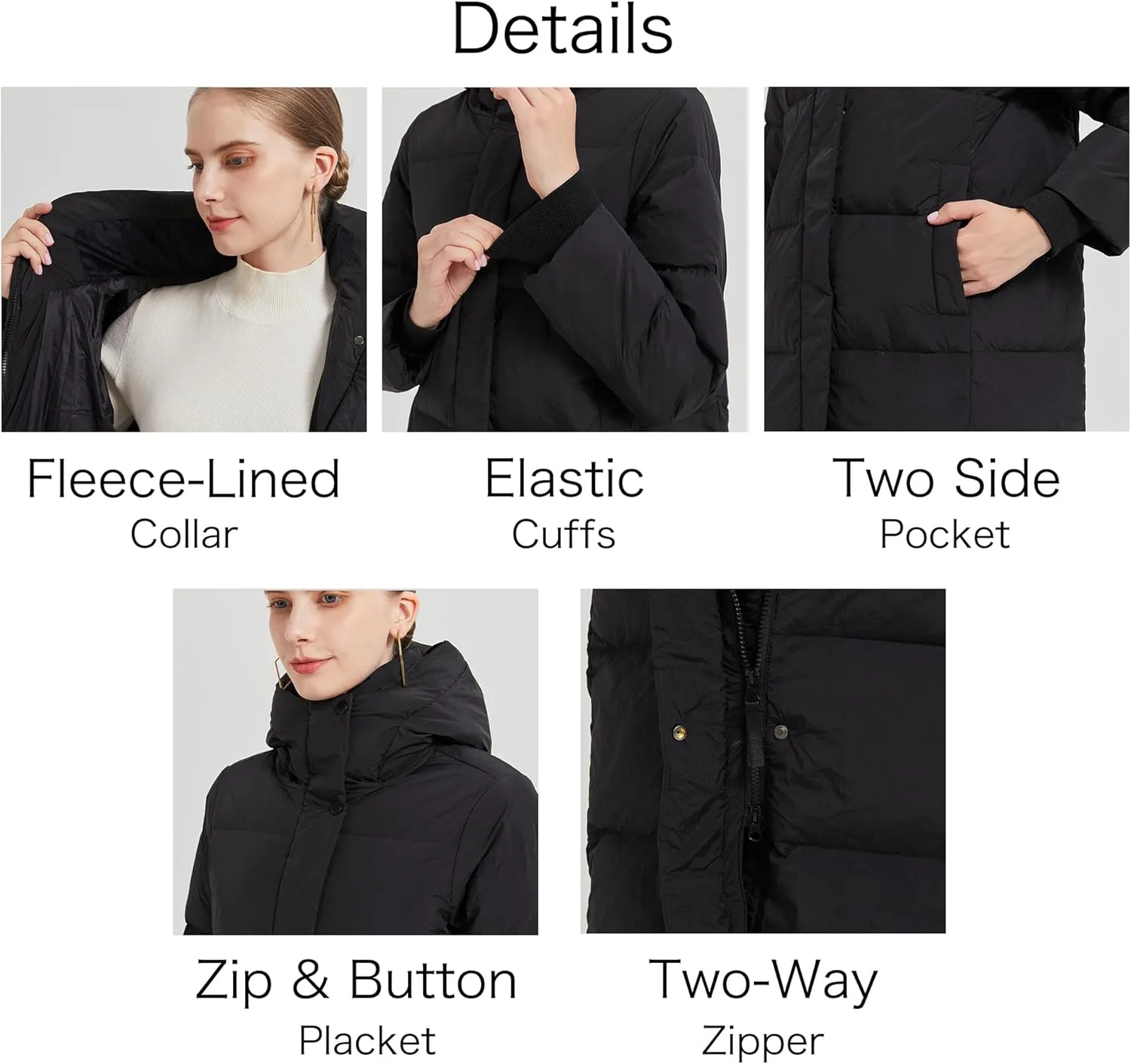 Womens Thick Long Down Jacket Ultra Warm Hooded Winter Coat with Full-Length Coverage
