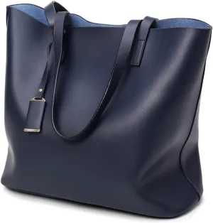Womens Tote Bucket Bag Leather Handbag Stylish Shoulder Bag Large Capacity Top Handle Bag for Work Travel Shopping