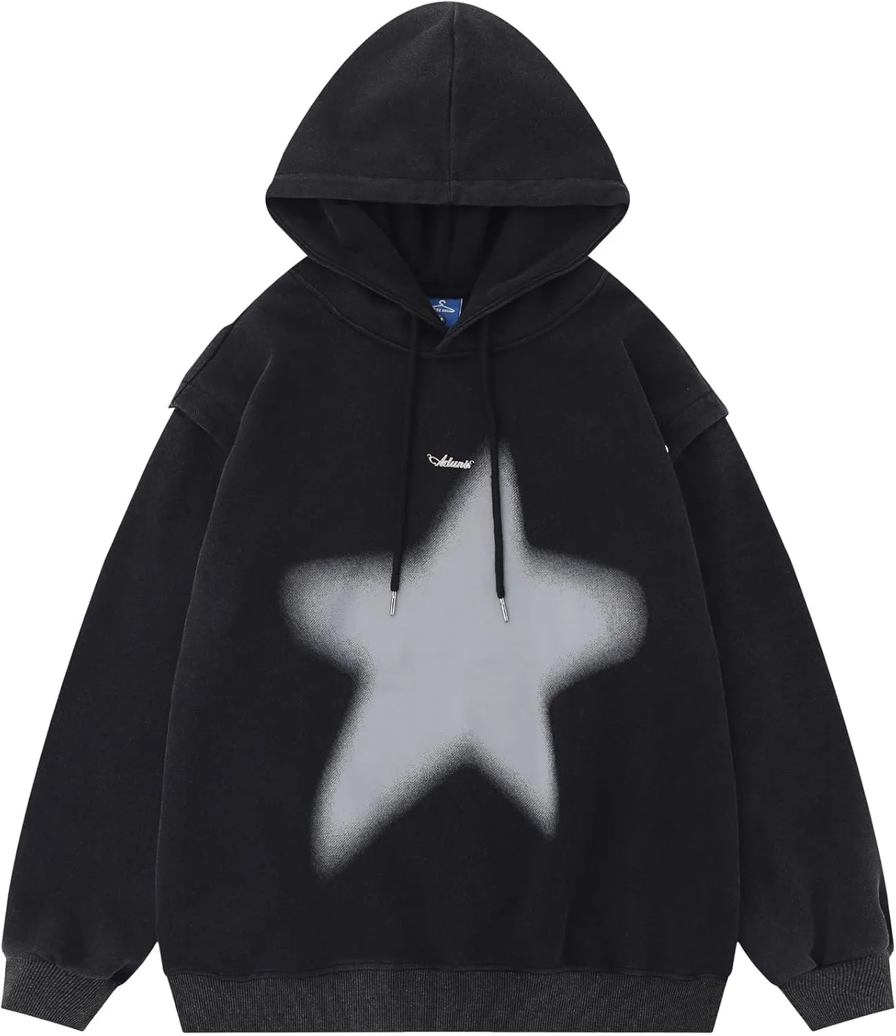 Women's Y2K Sweatshirt Fairy Grunge Loose Pullover Hoodie Vintage Altnertive Detachable Long-Sleeved Oversized Clothing