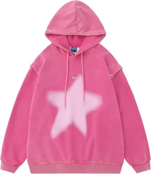 Women's Y2K Sweatshirt Fairy Grunge Loose Pullover Hoodie Vintage Altnertive Detachable Long-Sleeved Oversized Clothing