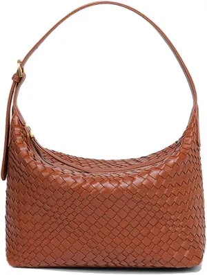 Woven Shoulder Purse Woven Tote Bag for Women Vegan Leather Slouchy Hobo Shoulder Handbags Braided Underarm Purses