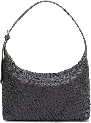 Woven Shoulder Purse Woven Tote Bag for Women Vegan Leather Slouchy Hobo Shoulder Handbags Braided Underarm Purses