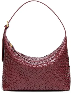 Woven Shoulder Purse Woven Tote Bag for Women Vegan Leather Slouchy Hobo Shoulder Handbags Braided Underarm Purses