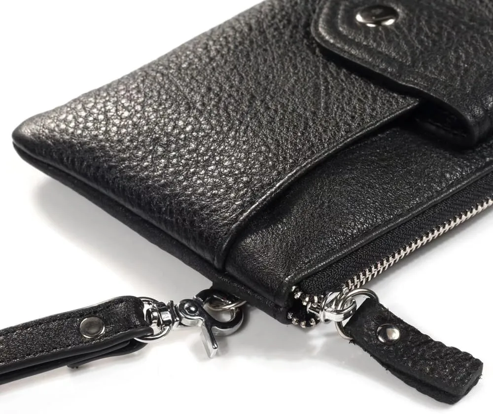 Wristlet Clutch Purse Leather Cell Phone Wallet Handbag for Women with Wrist Strap Wallet Purse