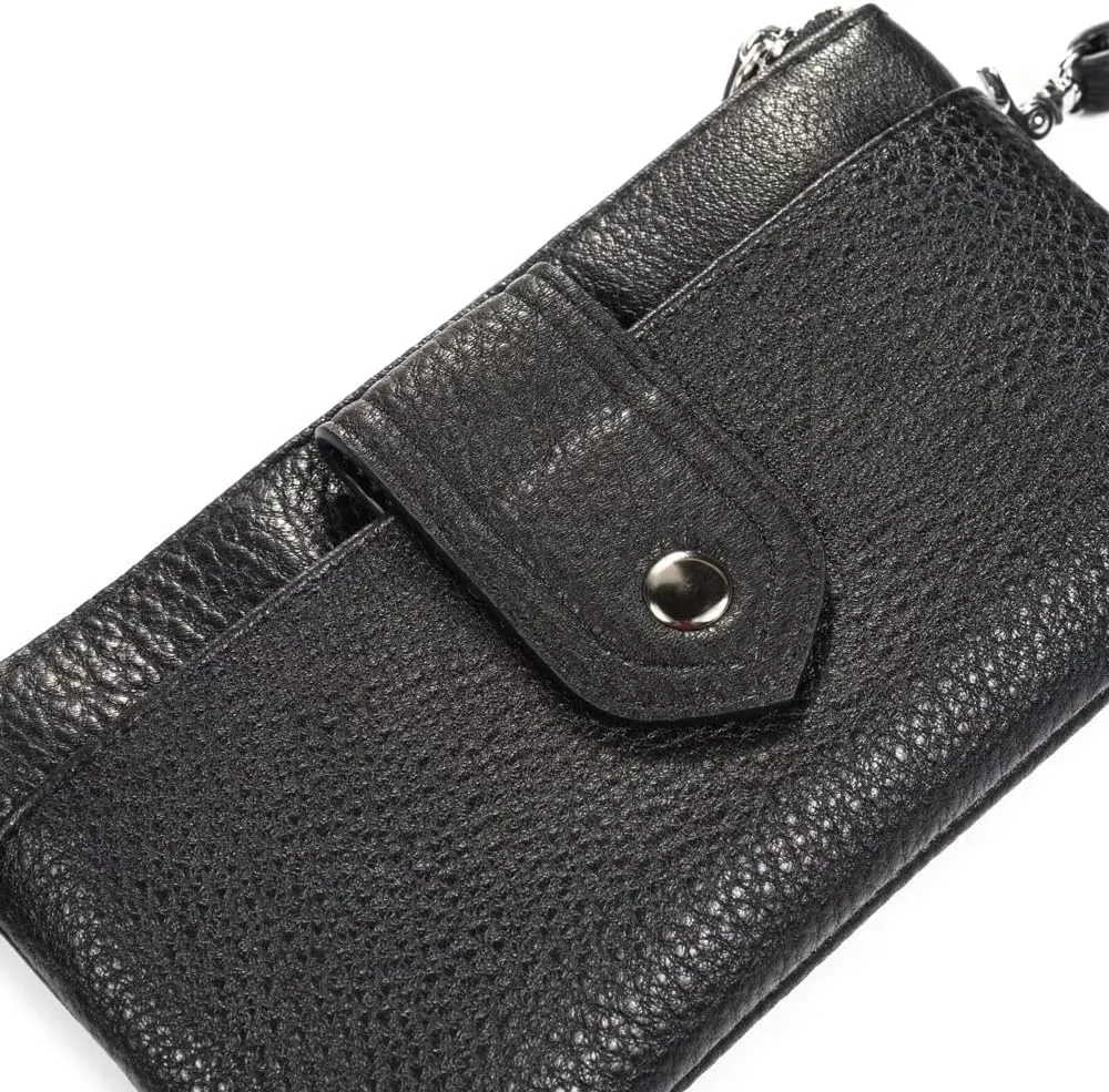 Wristlet Clutch Purse Leather Cell Phone Wallet Handbag for Women with Wrist Strap Wallet Purse