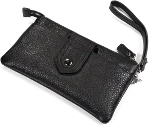 Wristlet Clutch Purse Leather Cell Phone Wallet Handbag for Women with Wrist Strap Wallet Purse
