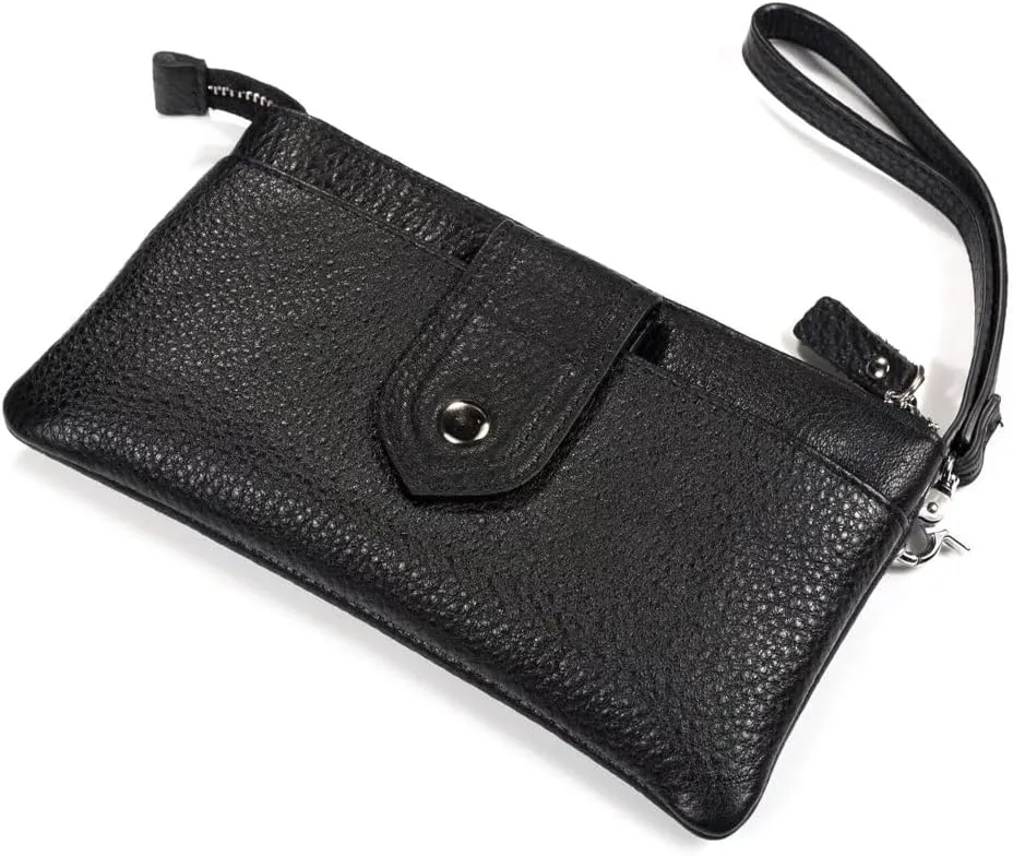 Wristlet Clutch Purse Leather Cell Phone Wallet Handbag for Women with Wrist Strap Wallet Purse