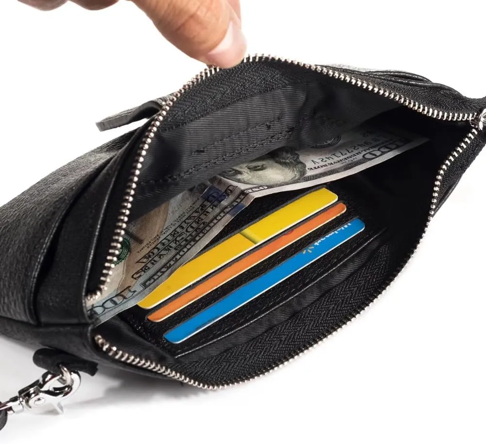 Wristlet Clutch Purse Leather Cell Phone Wallet Handbag for Women with Wrist Strap Wallet Purse