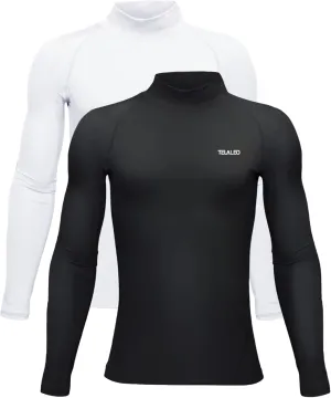Youth Boys Girls Thermal Compression Shirt Fleece Lined Turtle Neck Top Athletic Base Layer Undershirt