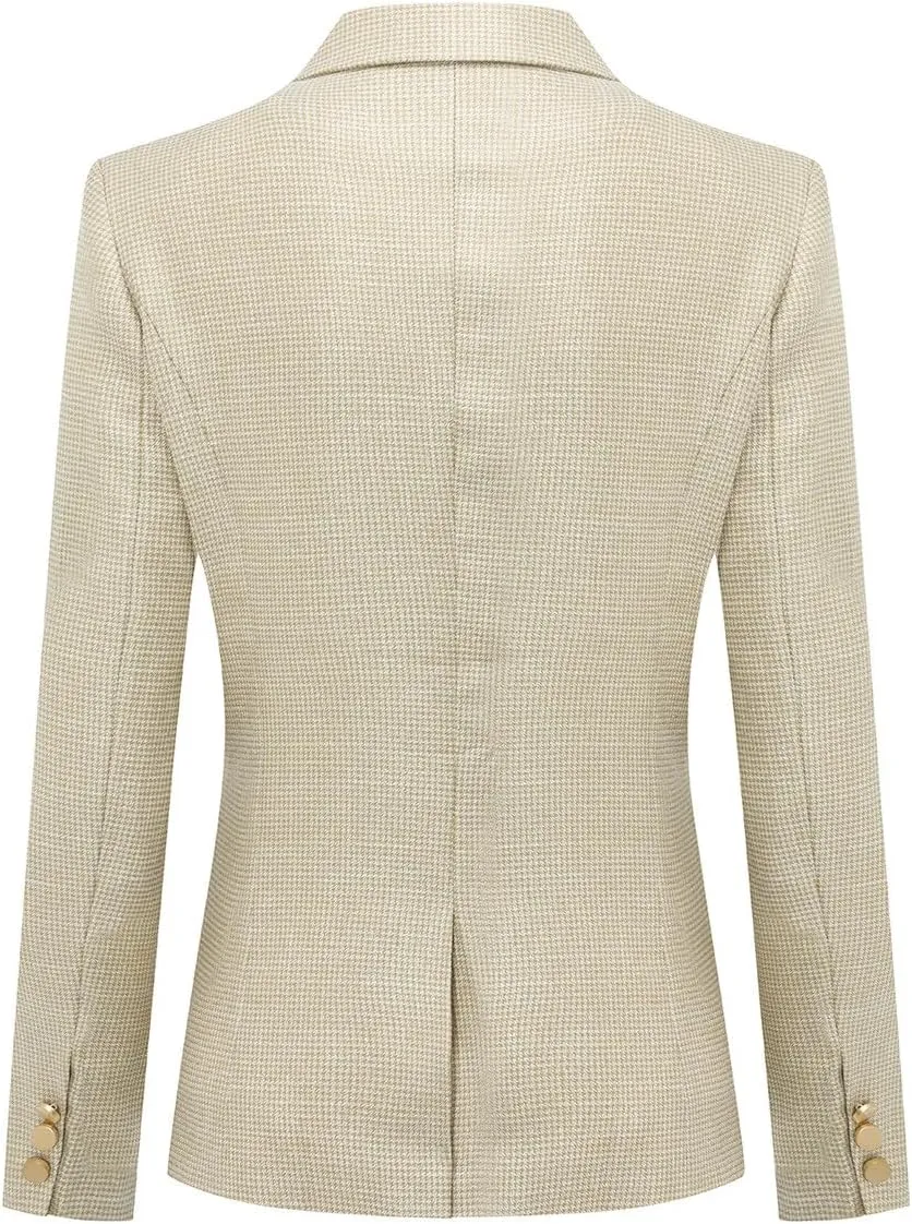 YUNCLOS Women's 2 Piece Office Work Suit Set One Button Blazer and Pants