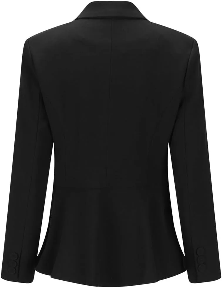 YUNCLOS Womens 2 Piece Suit Set Casual Double Breasted Irregular Hem Blazer Jacket Pants