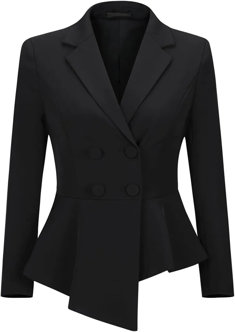 YUNCLOS Women's Double Breasted 2 Piece Suit Set 2 Button Blazer Jacket and Pants