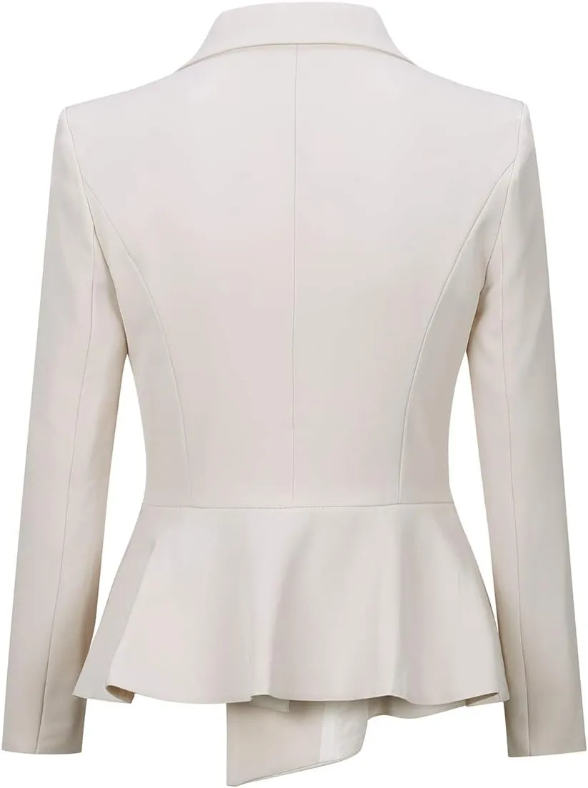 YUNCLOS Women's Double Breasted 2 Piece Suit Set 2 Button Blazer Jacket and Pants