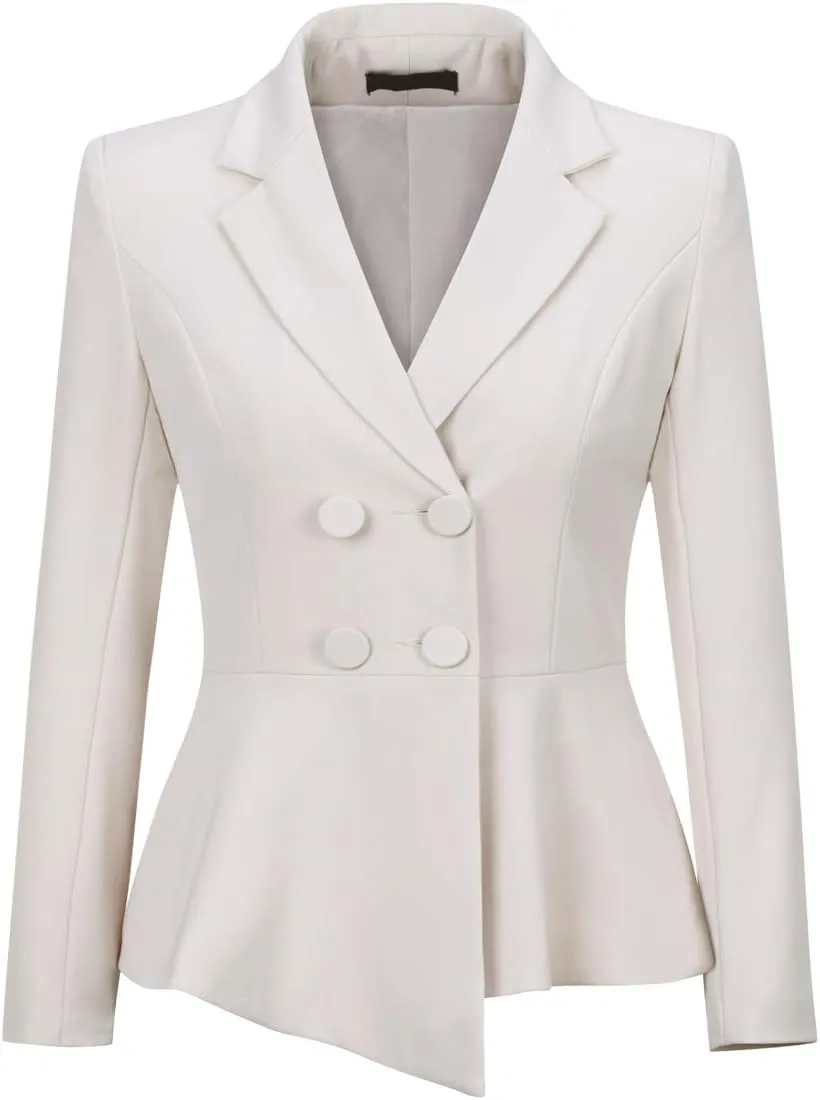 YUNCLOS Women's Double Breasted 2 Piece Suit Set 2 Button Blazer Jacket and Pants
