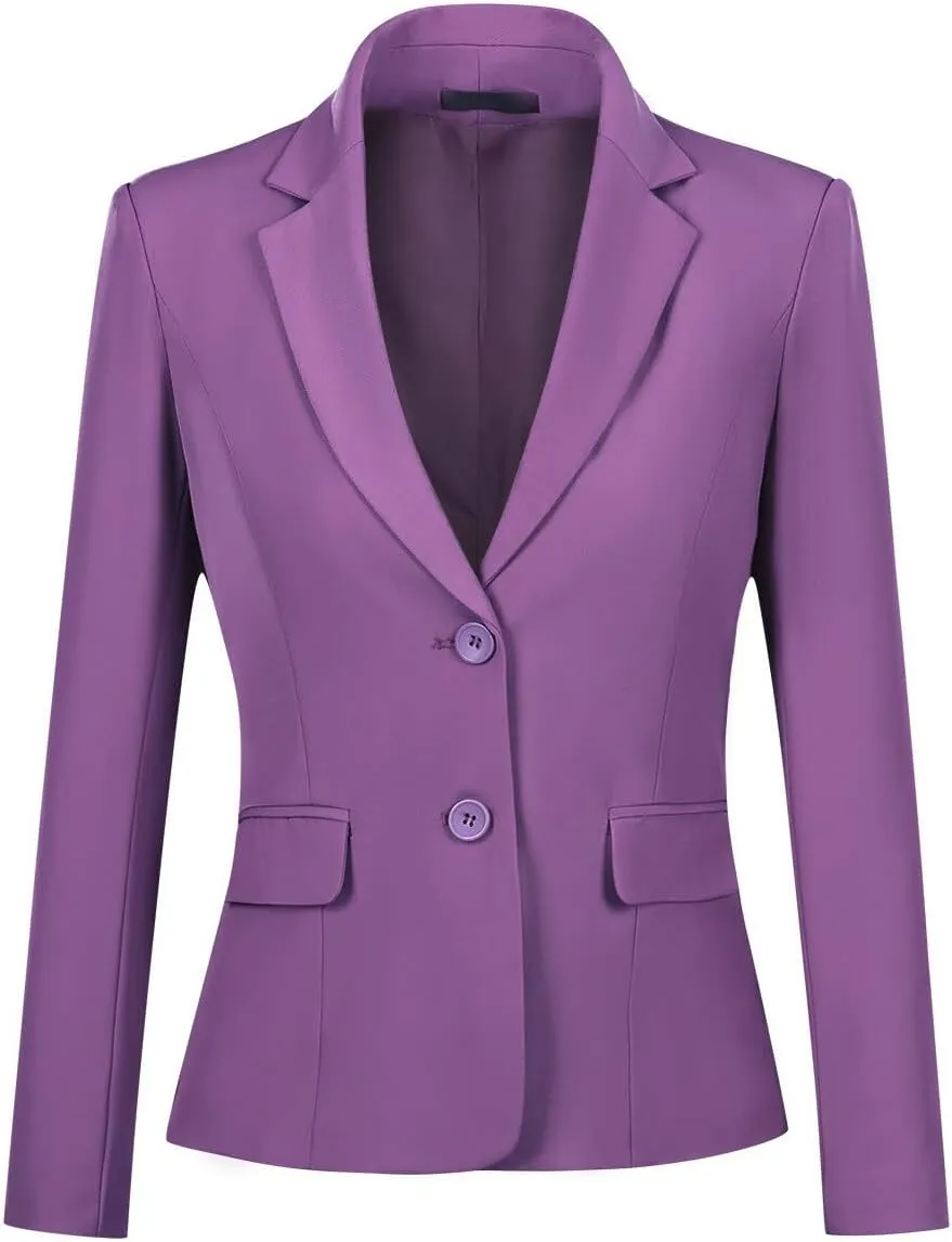 YYNUDA Women's Business 2 Piece Office Work Suit Set Single Breasted Solid Blazer Jacket and Pants