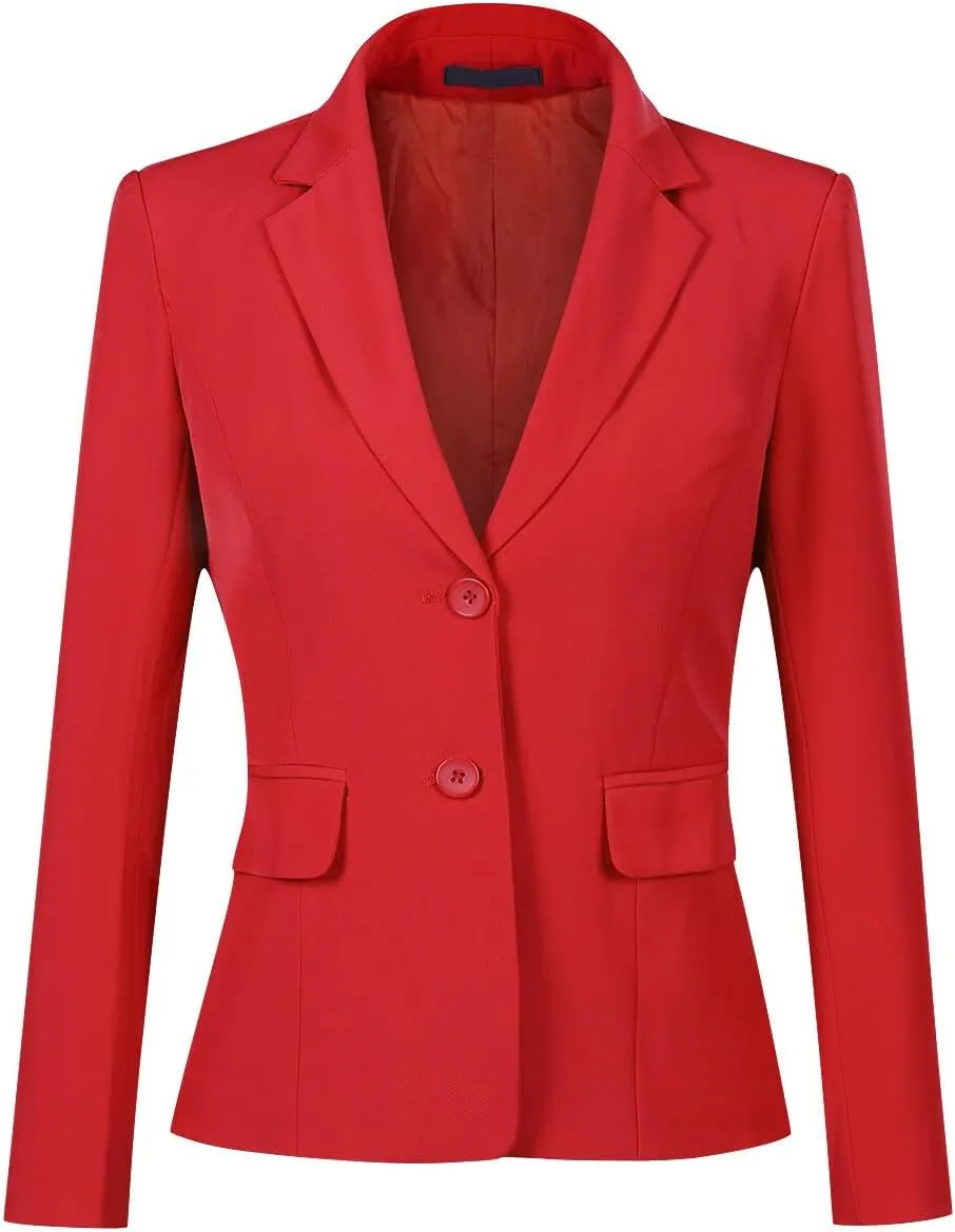 YYNUDA Women's Business 2 Piece Office Work Suit Set Single Breasted Solid Blazer Jacket and Pants