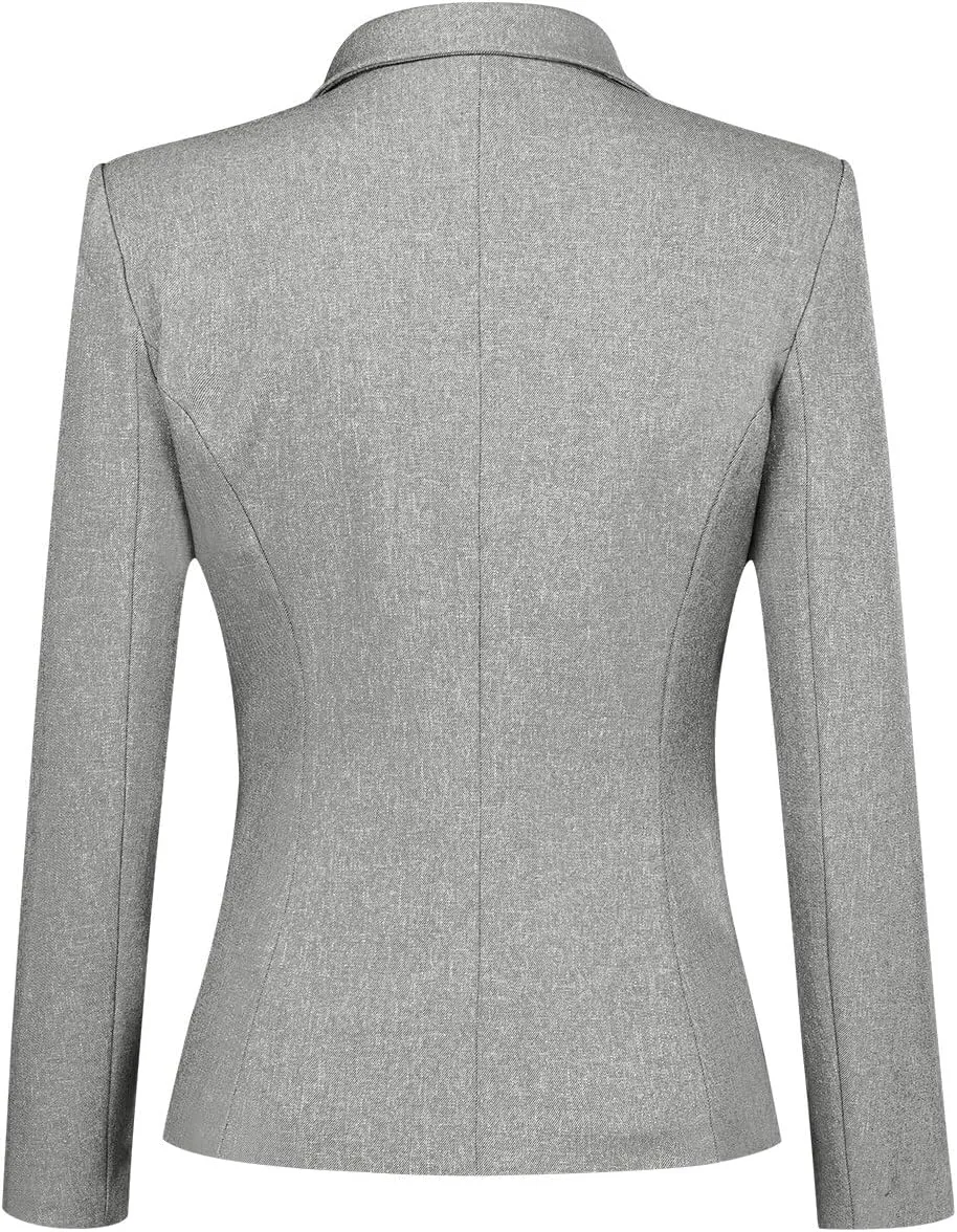 YYNUDA Women's Business 2 Piece Office Work Suit Set Single Breasted Solid Blazer Jacket and Pants