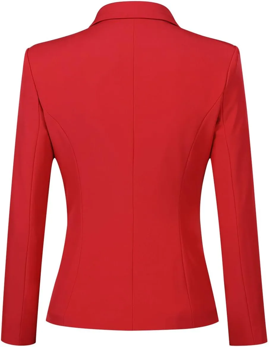 YYNUDA Women's Business 2 Piece Office Work Suit Set Single Breasted Solid Blazer Jacket and Pants