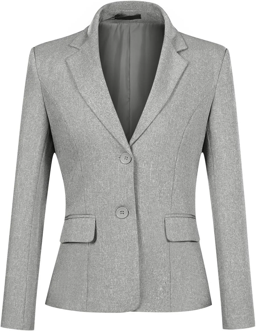 YYNUDA Women's Business 2 Piece Office Work Suit Set Single Breasted Solid Blazer Jacket and Pants