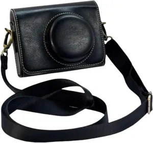 ZV-1F Case,Camera Case for Sony ZV-1F/ ZV-1 II/ZV-1M2 Digital Camera,Digital camera PU leather storage bag with removable shoulder strap. (Horizontal, Black)