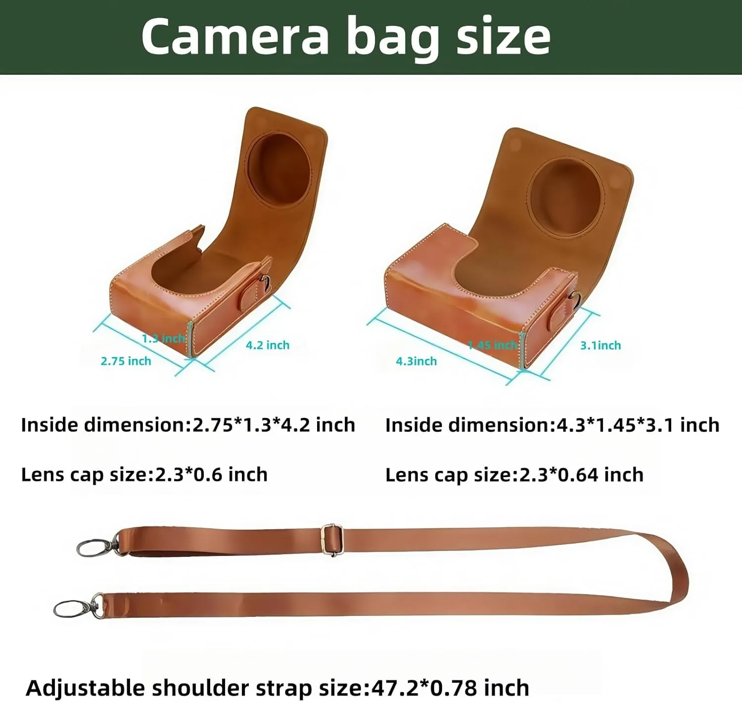 ZV-1F Case,Camera Case for Sony ZV-1F/ ZV-1 II/ZV-1M2 Digital Camera,Digital camera PU leather storage bag with removable shoulder strap. (Horizontal, Brown)